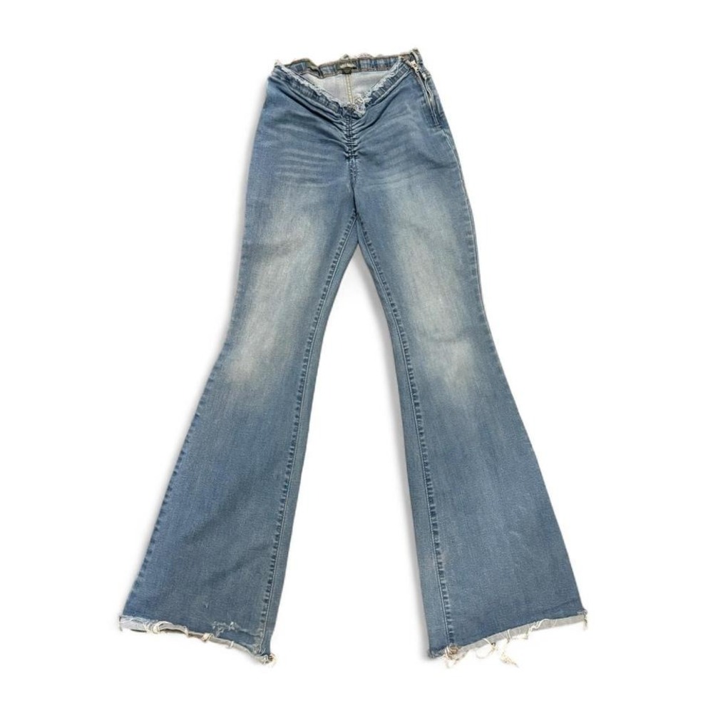 Y2K Style Low Rise Sz 4 Flared Distressed Stretchy Jeans Wild Fable 2000s